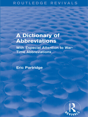 cover image of A Dictionary of Abbreviations